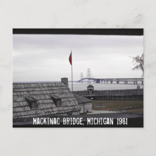 Mackinac Bridge Colonial Michilimackinac Michigan Postkarte