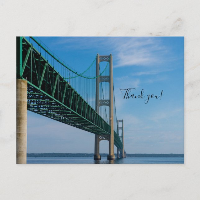 Mackinac Bridge Danke Postcard Postkarte (Vorderseite)