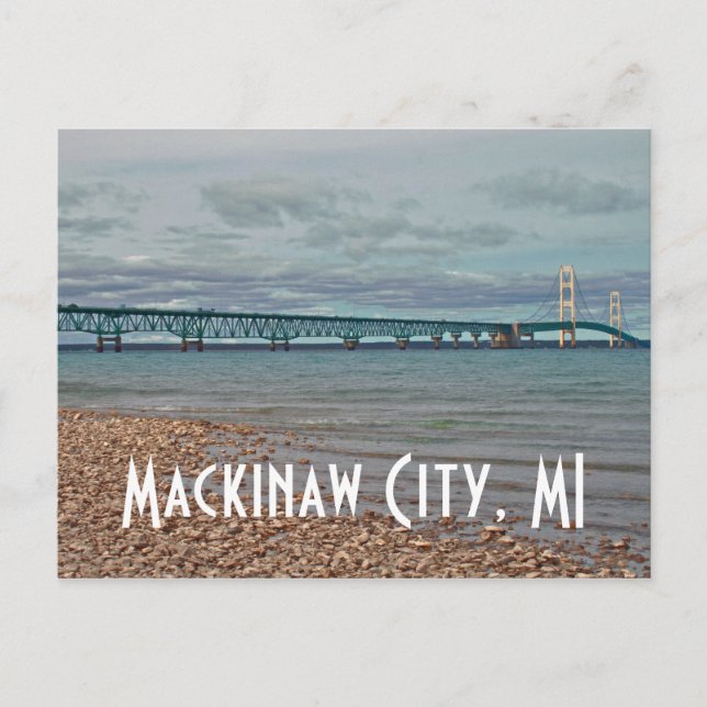 Mackinac Bridge Mackinaw City, MI Postcard Postkarte (Vorderseite)