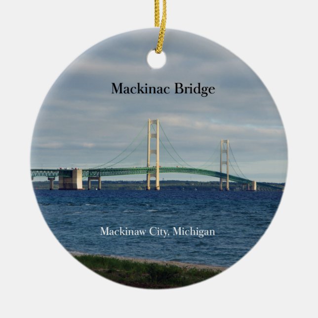 Mackinac Bridge Mackinaw City-Ornament Keramik Ornament (Vorne)