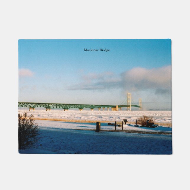Mackinac Bridge Mackinaw City Wintertürmatte Fußmatte (Vorderseite)