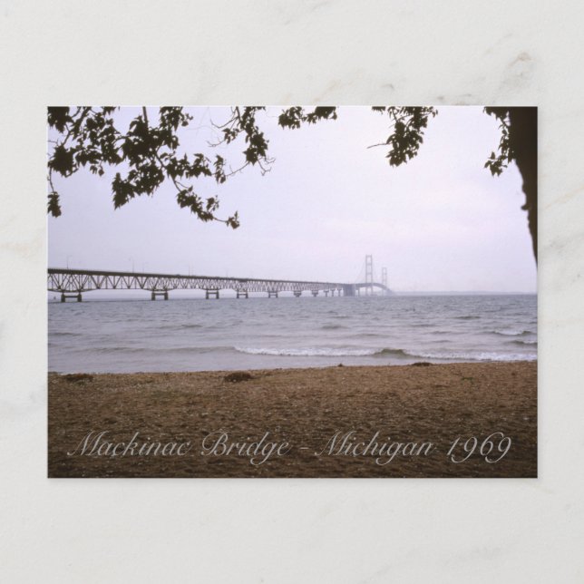 Mackinac Bridge Michigan Postkarte (Vorderseite)