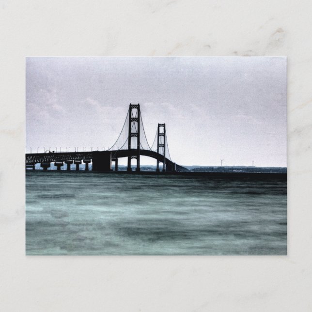 Mackinac Bridge, Michigan Postkarte (Vorderseite)