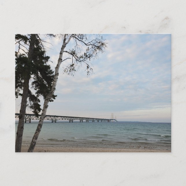 Mackinac Bridge, Michigan Postkarte (Vorderseite)
