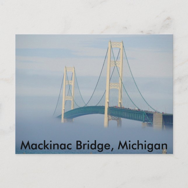 Mackinac Bridge, Michigan Postkarte (Vorderseite)