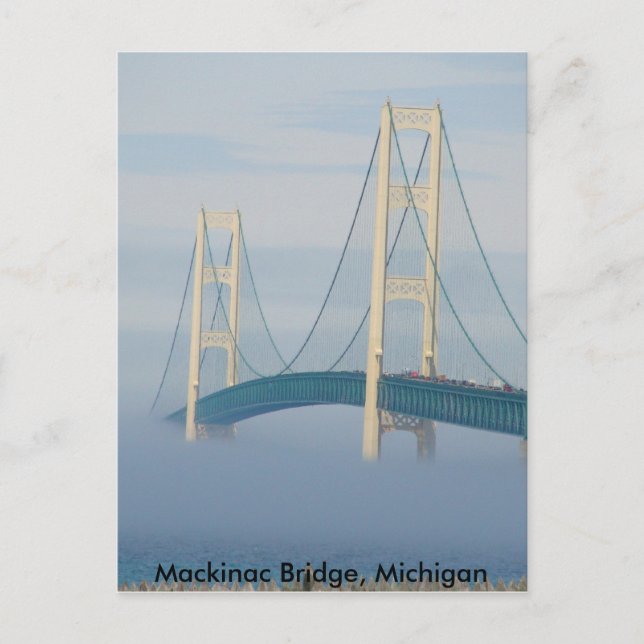 Mackinac Bridge, Michigan Postkarte (Vorderseite)
