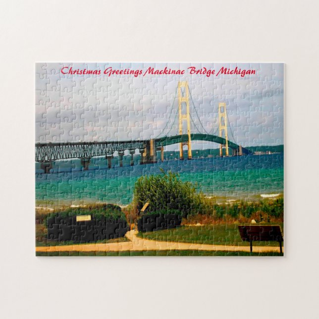 Mackinac Bridge Michigan. Puzzle (Horizontal)