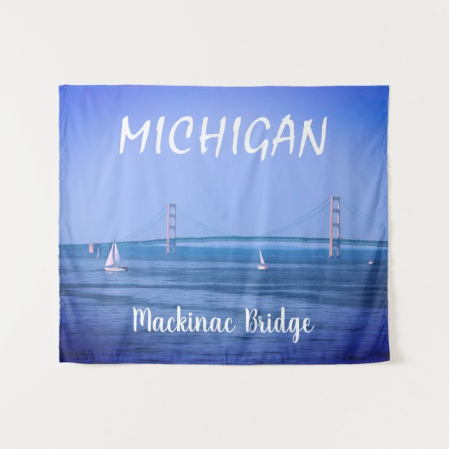 Mackinac Bridge Michigan Wandteppich (Vorderseite (Horizontal))