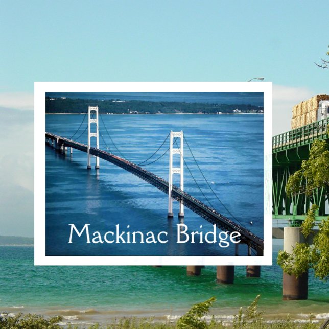 Mackinac Bridge, Mighty Mac, Michigan Postcard Postkarte (Von Creator hochgeladen)