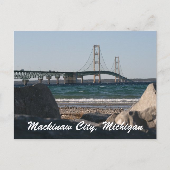 Mackinac Bridge Postcard Postkarte (Vorderseite)