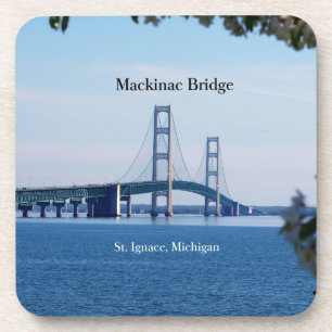 Mackinac Bridge St Ignace 6 Plastikuntersetzer Getränkeuntersetzer