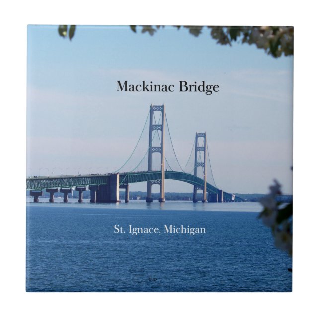 Mackinac Bridge St. Ignace tile Fliese (Vorderseite)