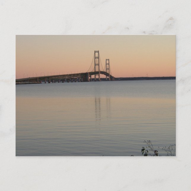 Mackinac Bridge Sunset, Michigan Postkarte (Vorderseite)