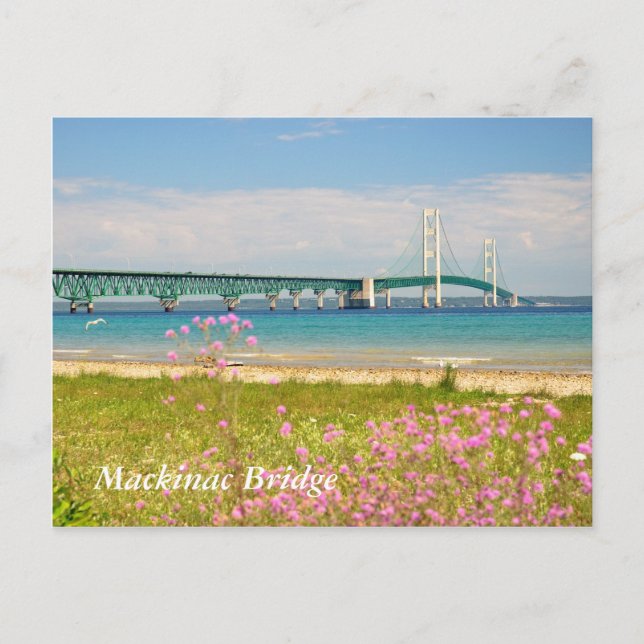 Mackinac Bridge "The Big Mac" Postkarte (Vorderseite)