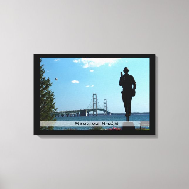 Mackinac Bridge/überwundene Canvas Leinwanddruck (Vorderseite)