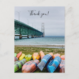Mackinac Bridge und Kanus Vielen Dank Postkarte