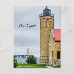 Mackinac Bridge und Lighthouse Vielen Dank Postkarte