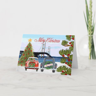 Mackinac Bridge Weihnachtskarte Feiertagskarte