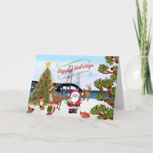 Mackinac Bridge Weihnachtskarte Feiertagskarte