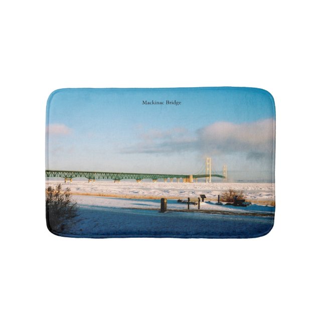 Mackinac Bridge Winter bathmat Badematte (Vorderseite)