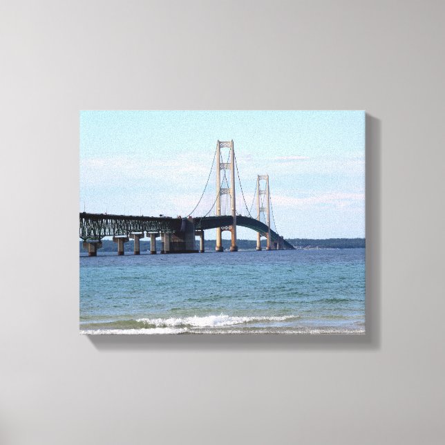 Mackinac Bridge Wrapped Canvas Leinwanddruck (Vorderseite)