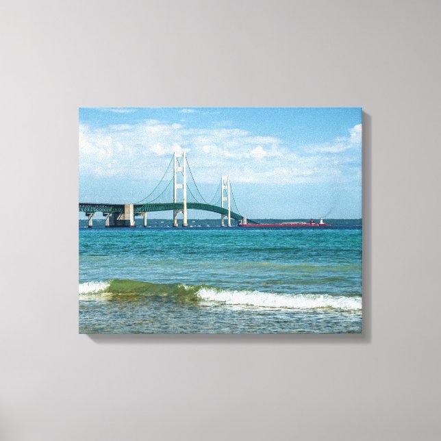 Mackinac-Brücke im Sommer Leinwanddruck (Vorderseite)