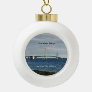 Mackinac-Brücke Mackinaw-Stadt Keramik Kugel-Ornament