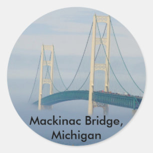Mackinac Brücke, Michigan Runder Aufkleber