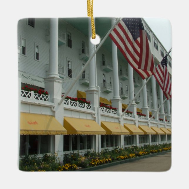 Mackinac Insel-großartige Hotel-Verzierung Keramikornament (Vorderseite)