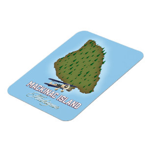 Mackinac Insel Michigan Karte Magnet