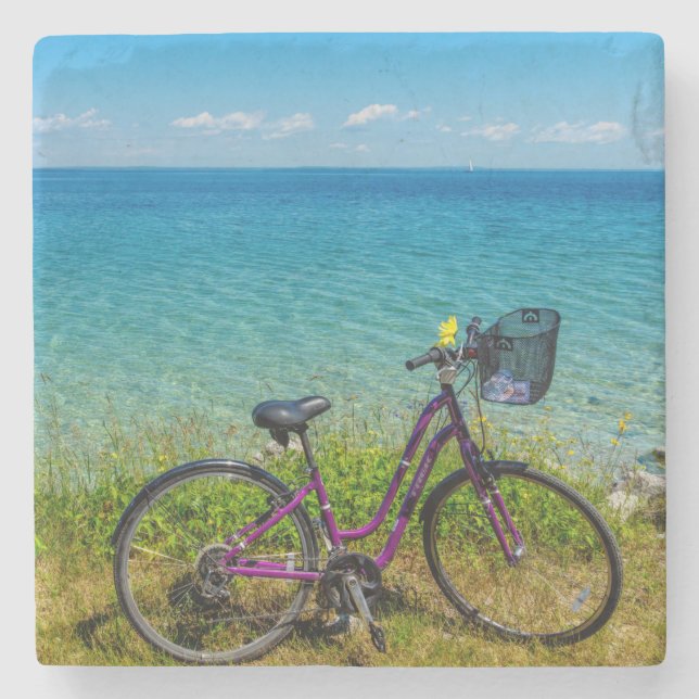Mackinac Island Bike Steinuntersetzer (Vorderseite)