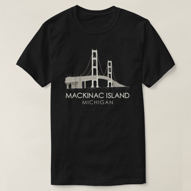 Mackinac Island Bridge Michigan Große Seen Huron T-Shirt (Design vorne)