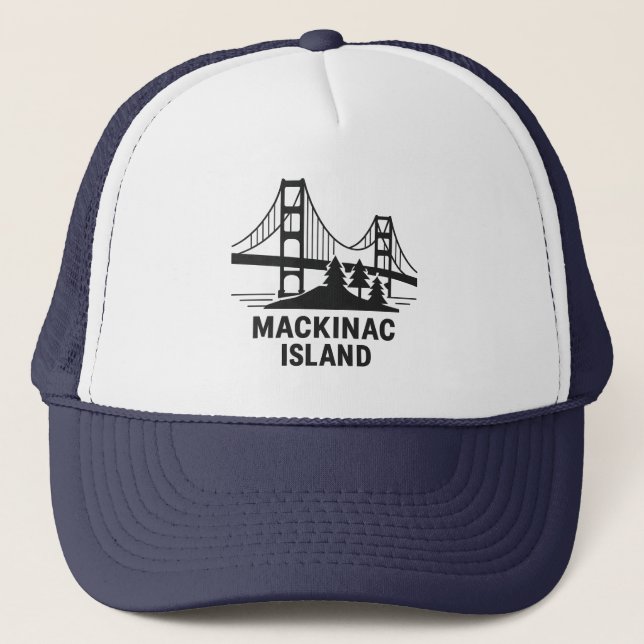 Mackinac Island Bridge & Pines | Michigan Truckerkappe (Vorderseite)