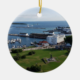 Mackinac Island & Harbour, Michigan Keramik Ornament