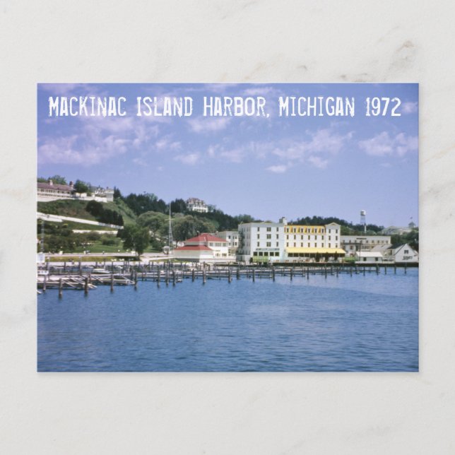Mackinac Island Harbour Michigan Postcard Postkarte (Vorderseite)
