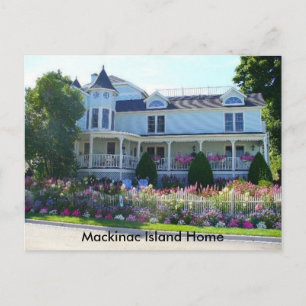 Mackinac Island Haus Blumengarten Postkarte