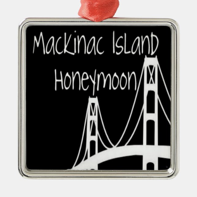 Mackinac Island Honeymoon Silbernes Ornament (Vorne)