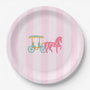 Mackinac Island Horse Gezeichnet Carriage Monogram Pappteller