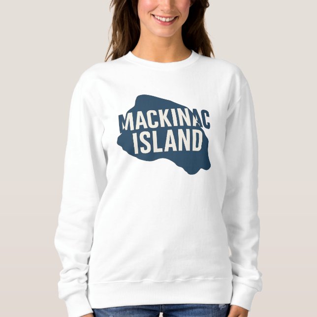 Mackinac Island Map Silhouette | Bold Michigan Sweatshirt (Vorderseite)