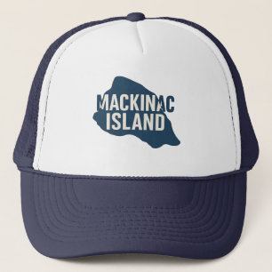 Mackinac Island Map Silhouette   Bold Michigan Truckerkappe