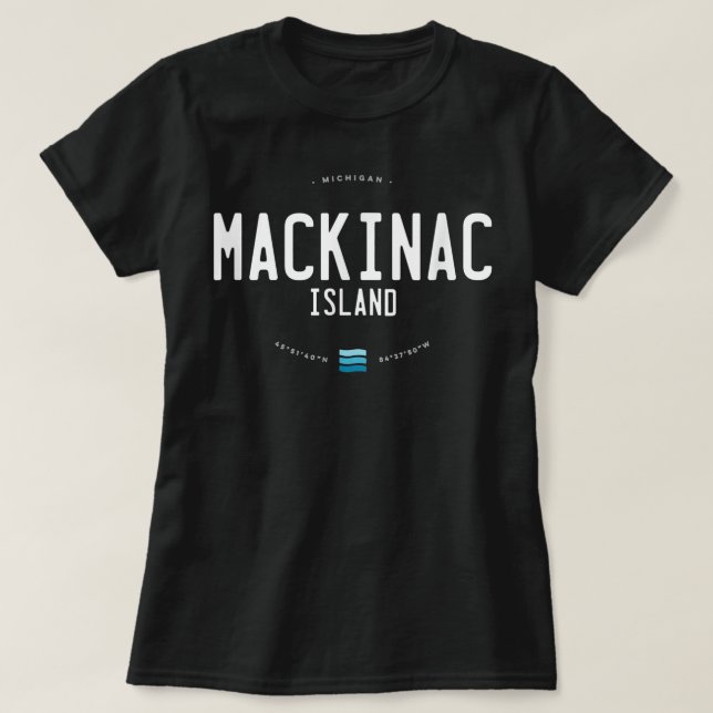 Mackinac Island Michigan Beach Waves T-Shirt (Design vorne)
