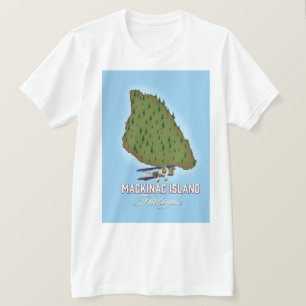 Mackinac Island Michigan Karte T-Shirt