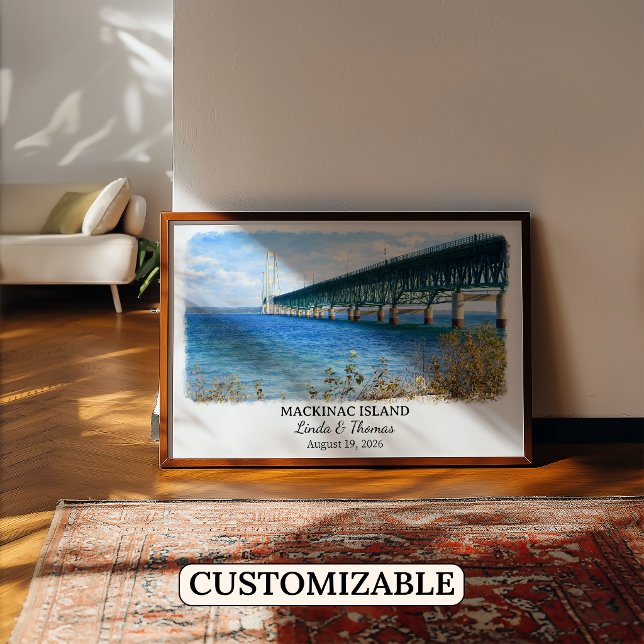 Mackinac Island Michigan Poster, Watercolor, Custo Poster (Von Creator hochgeladen)