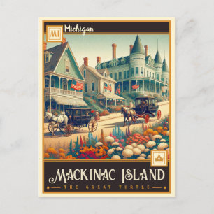 Mackinac Island, Michigan   VINTAG Postkarte