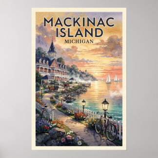 Mackinac Island Michigan Vintage Reise Poster