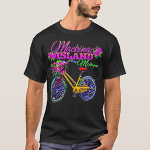 Mackinac Island Michigan Vintages Bike Blume T-Shirt