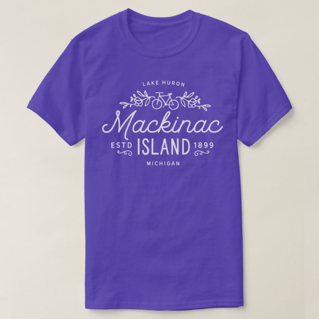 Mackinac Island Michigan Vintages Fahrrad Souvenir T-Shirt (Design vorne)