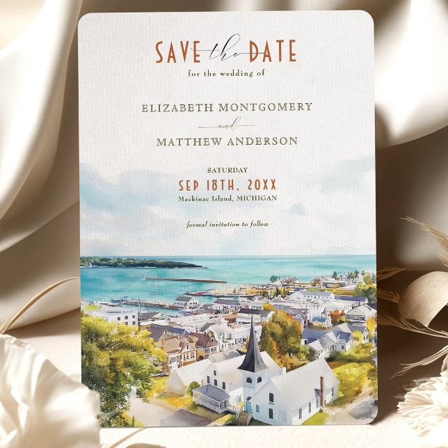 Mackinac Island Michigan Zielort Save the Date Einladung (Von Creator hochgeladen)