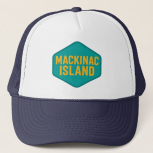 Mackinac Island Retro Abzeichen Bold Michigan Tr Truckerkappe