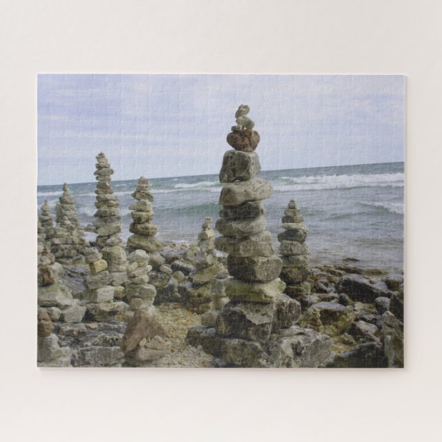Mackinac Island Rock Cairn Collection - 16x20 Zoll Puzzle (Horizontal)